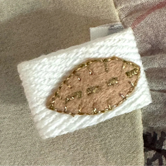 MINT Vintage 2Piece Set Silk Blouse Silk Wool Skirt Cream Dandelion Print Size 8 - Picture 8 of 15